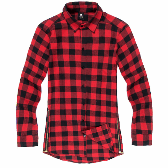 Mens Fashion Hip Hop Shirts Streetwear Urban Clothing Hiphop Men Clothes Plaid Zipper Shirt