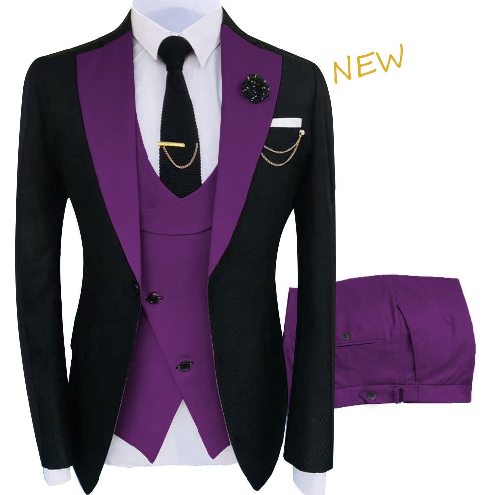 2023 New Arrival Terno Masculino Slim Fit Blazers Ball And Groom Suits For Men Boutique Fashion Wedding( Jacket + Vest + Pants )