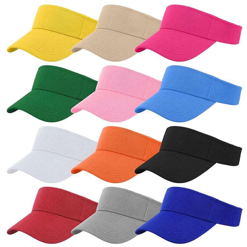 Men's & Women Cap Spring Summer Sports Sun Cap Adjustable Cotton Visor UV Protection Top Empty Tennis Golf Running Sunscreen Hat