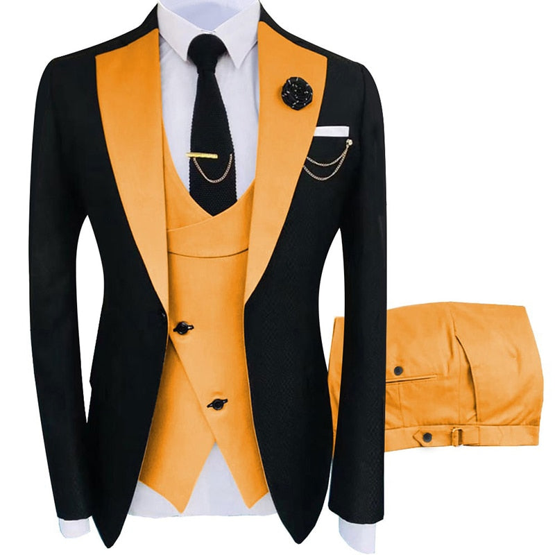 2023 New Arrival Terno Masculino Slim Fit Blazers Ball And Groom Suits For Men Boutique Fashion Wedding( Jacket + Vest + Pants )