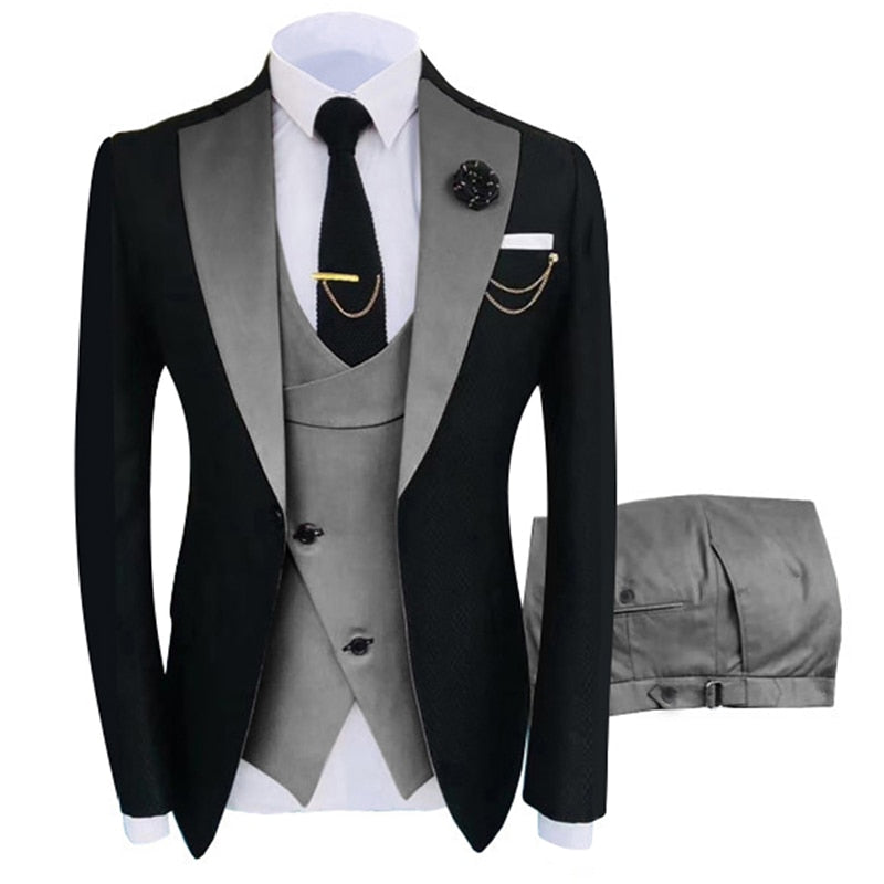 2023 New Arrival Terno Masculino Slim Fit Blazers Ball And Groom Suits For Men Boutique Fashion Wedding( Jacket + Vest + Pants )