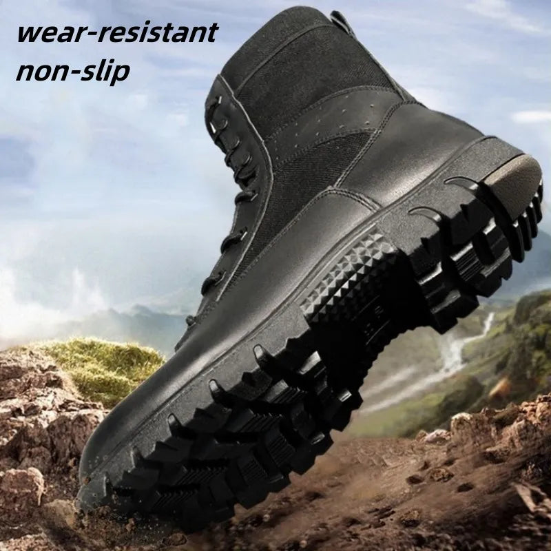 Sshoooer Men Boots Military Army Combat Special Force Tactical Boot Outdoor Hiking Climb Walk Shoes Warm Wool Winter Snow Shoe