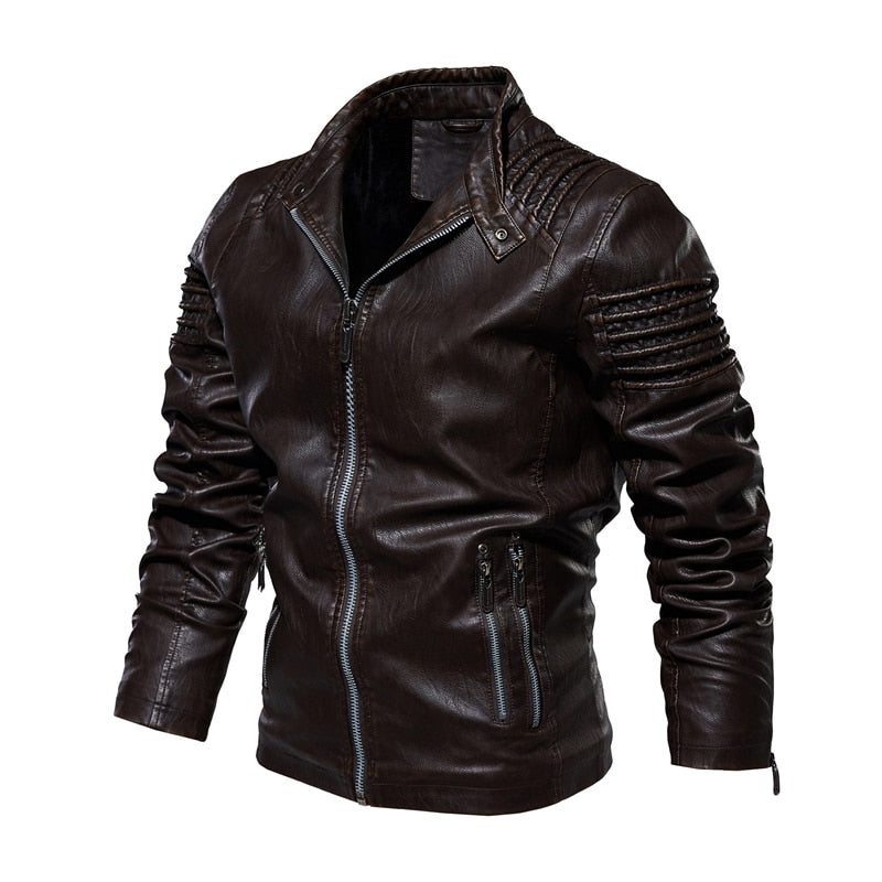 Mountainskin Mens Leather Jacket Winter Autumn Mens Motorcycle PU Coat Warm Fashion Slim Outwear Male Brand Clothing SA812