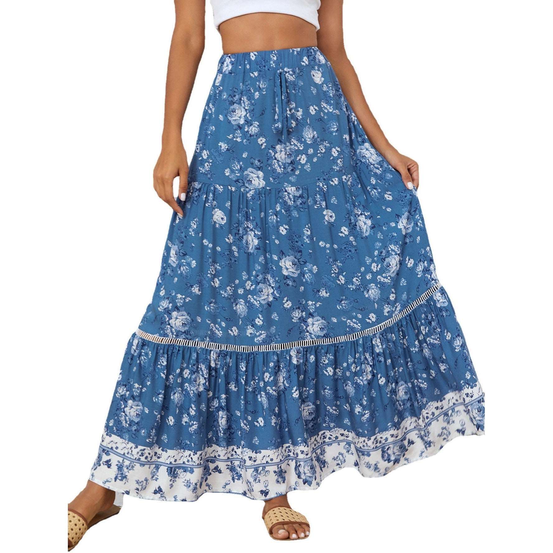 Bohemian Vacation Skirt Ruffled Big Hem Skirt