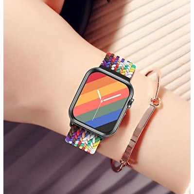 Nylon Braided Solo Loop Strap for Apple Watch Band 38mm 40mm 42mm 44mm Sport Elastics Wristband for iWatch Series 6/5/4/3/2/1/SE