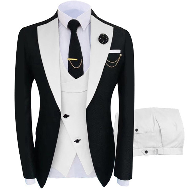 2023 New Arrival Terno Masculino Slim Fit Blazers Ball And Groom Suits For Men Boutique Fashion Wedding( Jacket + Vest + Pants )