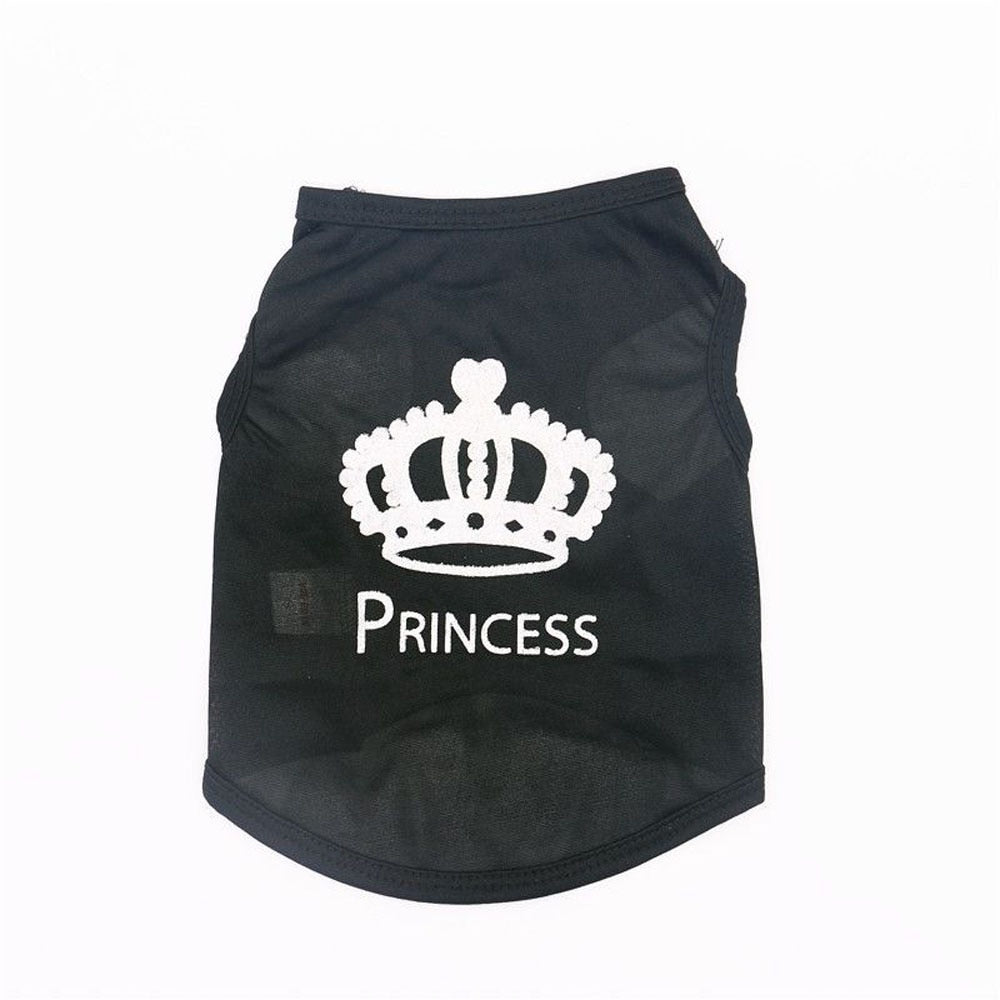 Fashion Pet Dog Cat Cute Princess Polyester T-shirt Clothes Vest Summer Coat Puppy Costumes Pet Dogs T-shirt
