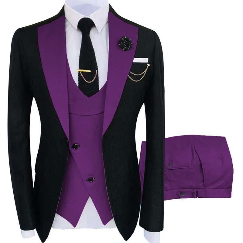2023 New Arrival Terno Masculino Slim Fit Blazers Ball And Groom Suits For Men Boutique Fashion Wedding( Jacket + Vest + Pants )