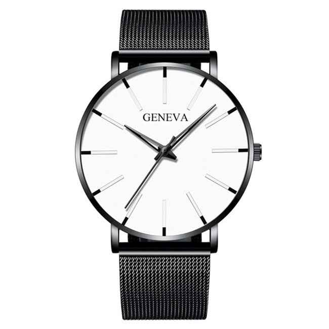 2023 Minimalist Men's Fashion Ultra Thin Watches Simple Men Business Stainless Steel Mesh Belt Quartz Watch relogio masculino