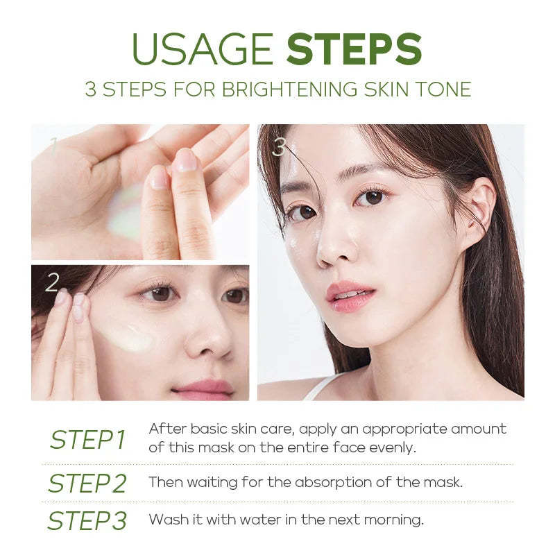 10Pcs LAIKOU Green Tea Sleeping Mask Moisturizing  Oil Control Hydrating Shrink Pore Anti Wrinkle Nourishing Brighten Skin Care