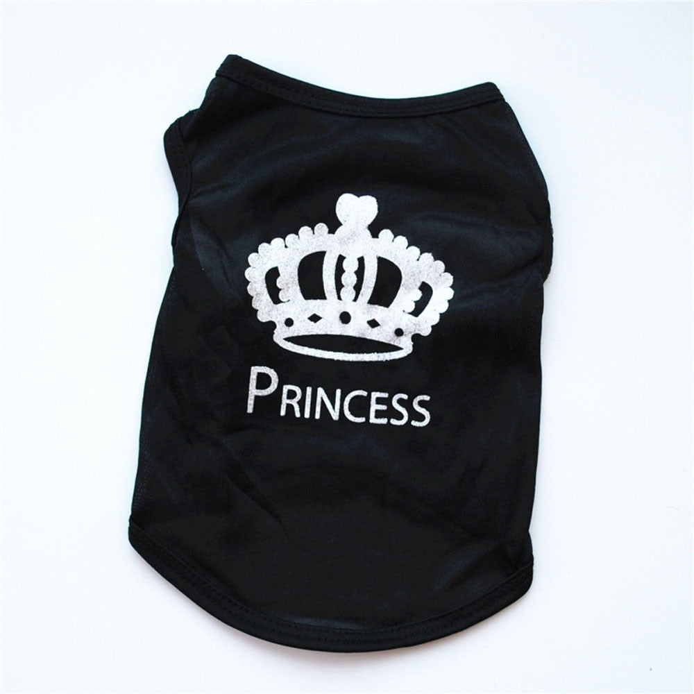 Fashion Pet Dog Cat Cute Princess Polyester T-shirt Clothes Vest Summer Coat Puppy Costumes Pet Dogs T-shirt