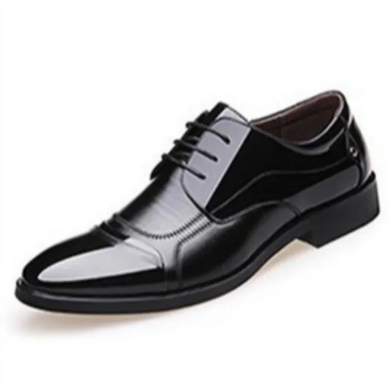 New Leather Shoes Men Lace Up Formal Dress Shoes Luxury Business Oxford Male Office Wedding Dress Shoes Footwear Mocassin Homme