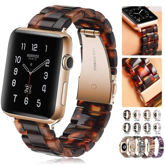 Transparent Resin Watch Band for Apple Watch 7 6 5 4 45mm 42/44mm Strap Bracelet for IWatch 41mm 38mm 42mm Series 6 5 4 3 correa