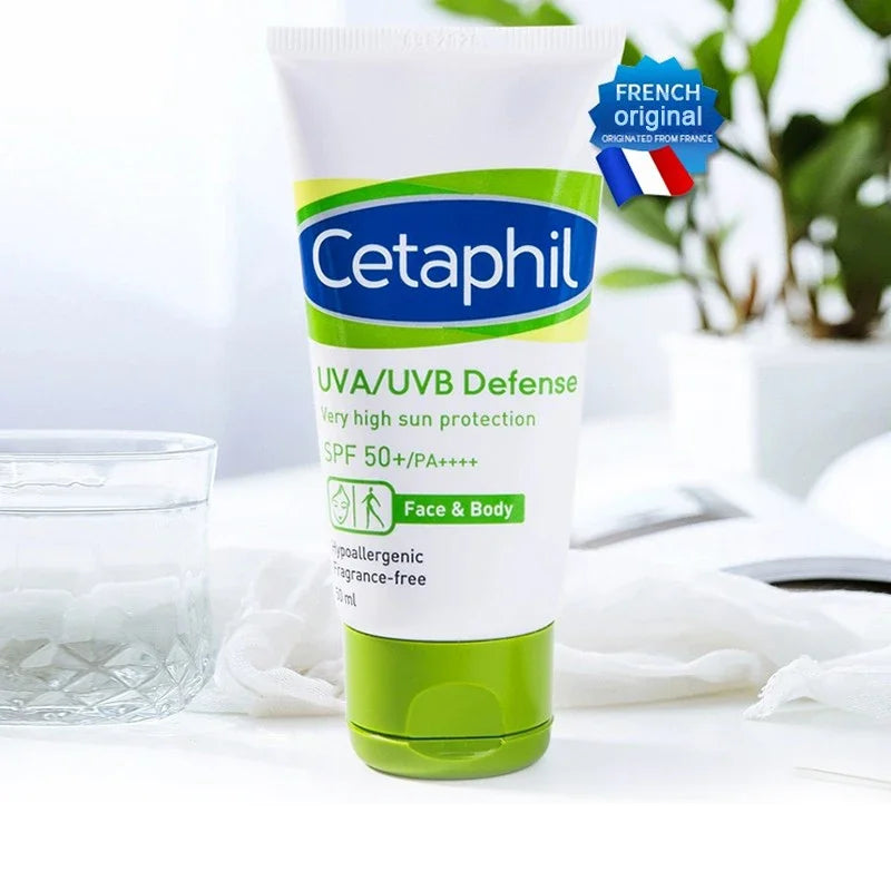 Original Cetaphil Facial Sunscreen SPF 50+ UVA/UVB Defense Waterproof Refreshing Moisturizing Anti Aging Sun Protection Cream