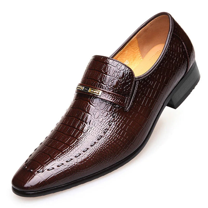 Leather Shoes Mens PU  Luxury Crocodile Pattern Men Business Dress Shoes Casual Social Shoe Male Wedding Footwear Zapatos Hombre