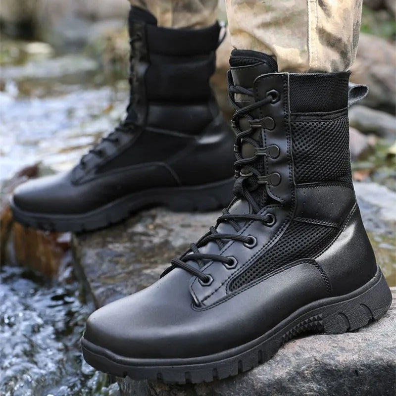 Sshoooer Men Boots Military Army Combat Special Force Tactical Boot Outdoor Hiking Climb Walk Shoes Warm Wool Winter Snow Shoe
