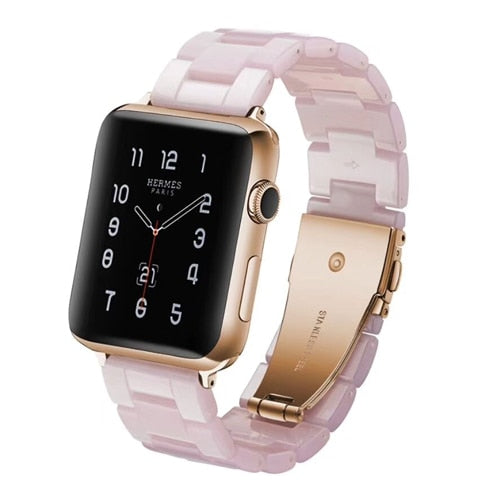 Transparent Resin Watch Band for Apple Watch 7 6 5 4 45mm 42/44mm Strap Bracelet for IWatch 41mm 38mm 42mm Series 6 5 4 3 correa