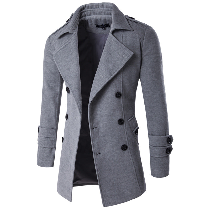 Fashion Men's Casual Long-sleeved Solid Color Coat