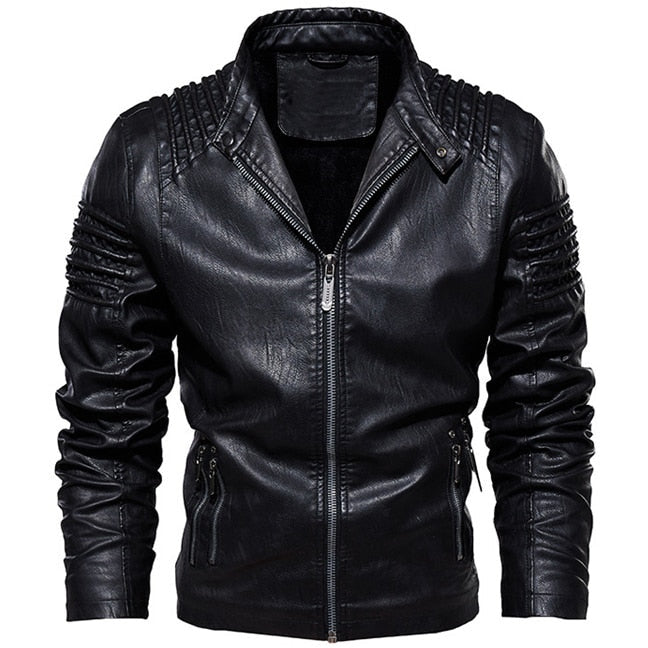 Mountainskin Mens Leather Jacket Winter Autumn Mens Motorcycle PU Coat Warm Fashion Slim Outwear Male Brand Clothing SA812