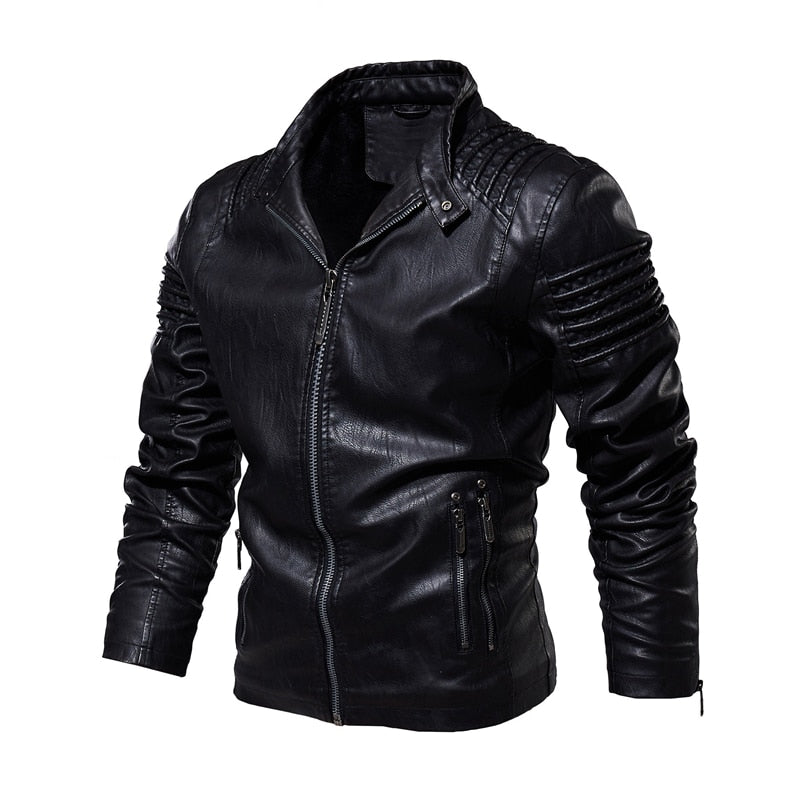 Mountainskin Mens Leather Jacket Winter Autumn Mens Motorcycle PU Coat Warm Fashion Slim Outwear Male Brand Clothing SA812