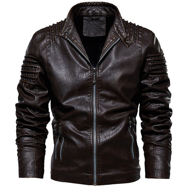 Mountainskin Mens Leather Jacket Winter Autumn Mens Motorcycle PU Coat Warm Fashion Slim Outwear Male Brand Clothing SA812