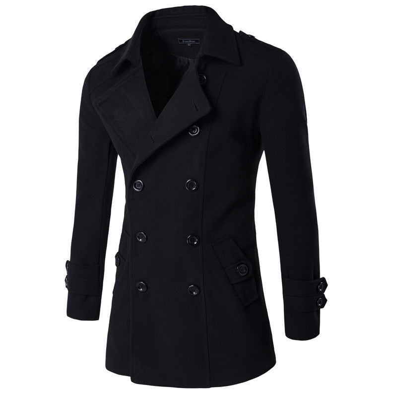 Fashion Men's Casual Long-sleeved Solid Color Coat